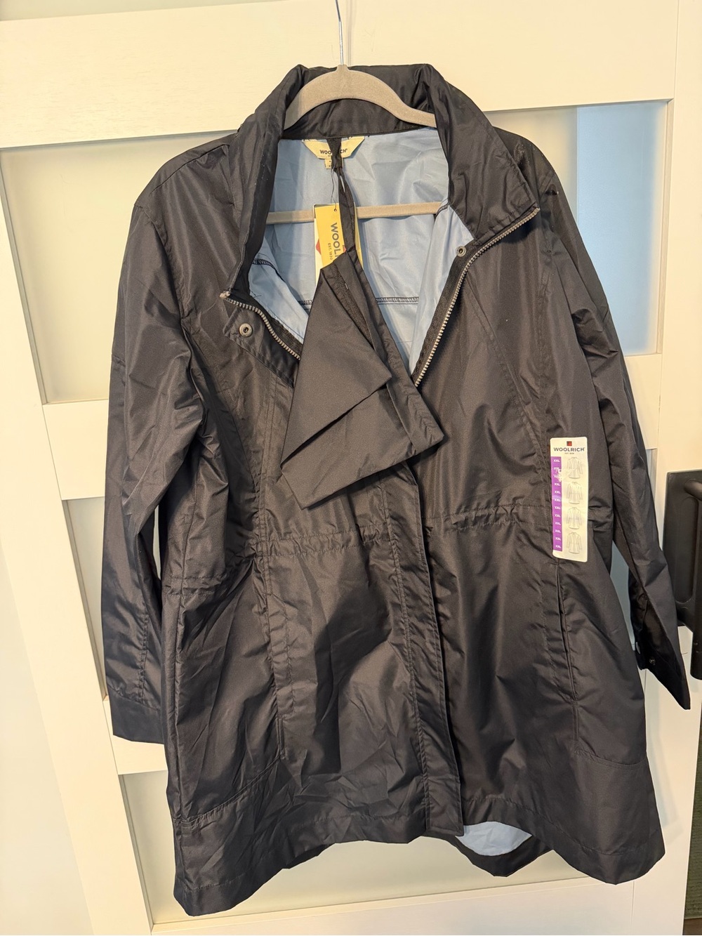 Woolrich Women's Black Rain Jacket with Hood